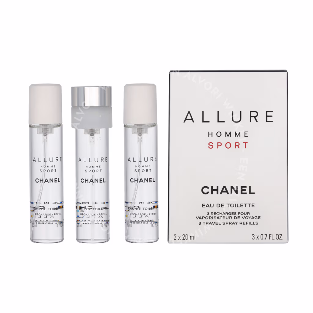 Chanel Chanel Allure Homme Sport Giftset — 3x Edt Travel Spray Refill 20Ml - Twist and Spray — foto 3