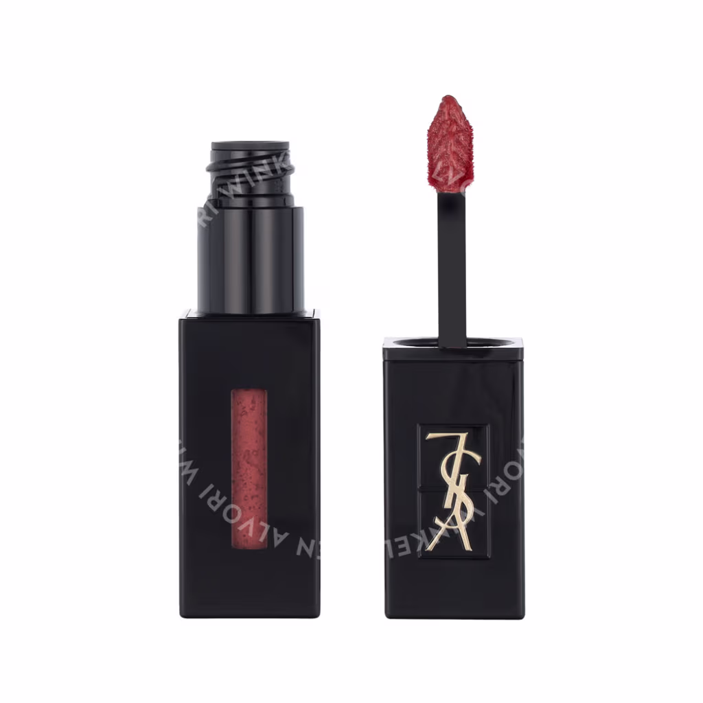 Yves Saint Laurent YSL Rouge Pur Couture Vernis A Levres Vinyl Creamy Lip Stain — #407 Carmin Session