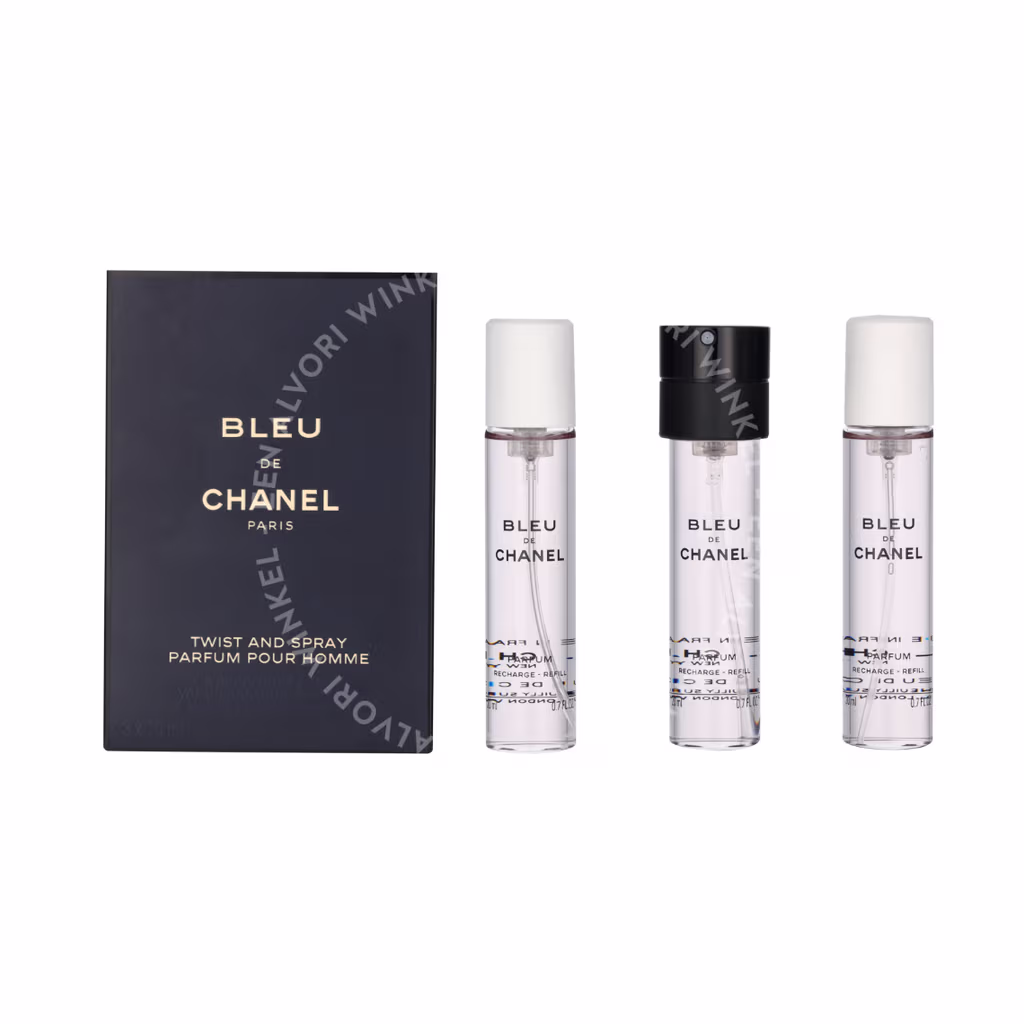 Chanel Chanel Bleu De Chanel Pour Homme Giftset — 3x Parfum Spray Refill 20ml - Twist and Spray - Travel Sprays — foto 3