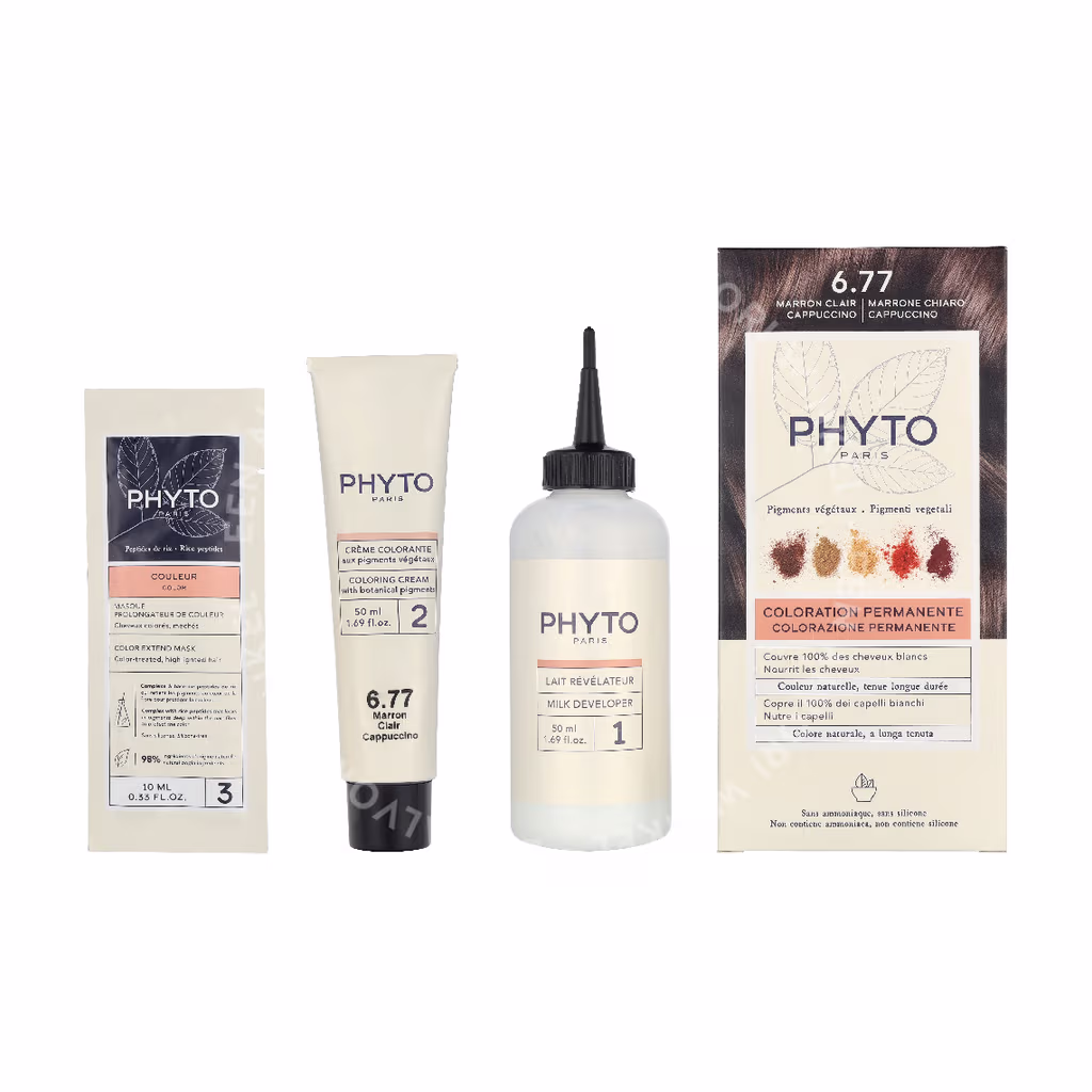 Phyto Phyto Phytocolor Permanent Color — #6.77 Light Brown Cappuccino — foto 3